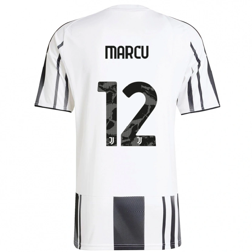Danxen Dětské Alessio Marcu #12 Bílá Černá Domů Hráčské Dresy 2025/26 Dres