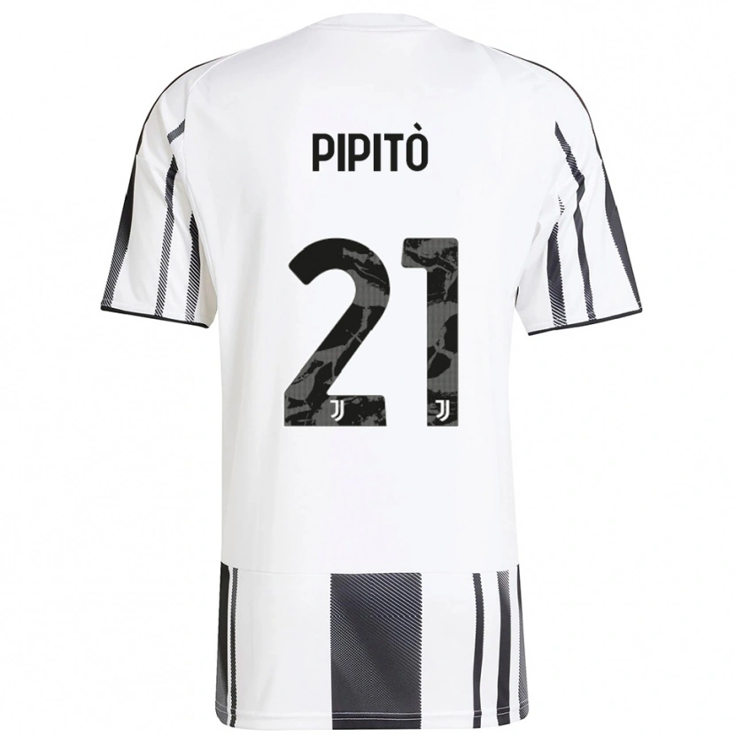 Danxen Dětské Giuseppe Pipitò #21 Bílá Černá Domů Hráčské Dresy 2025/26 Dres
