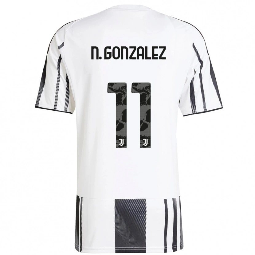 Danxen Dětské Nico González #11 Bílá Černá Domů Hráčské Dresy 2025/26 Dres