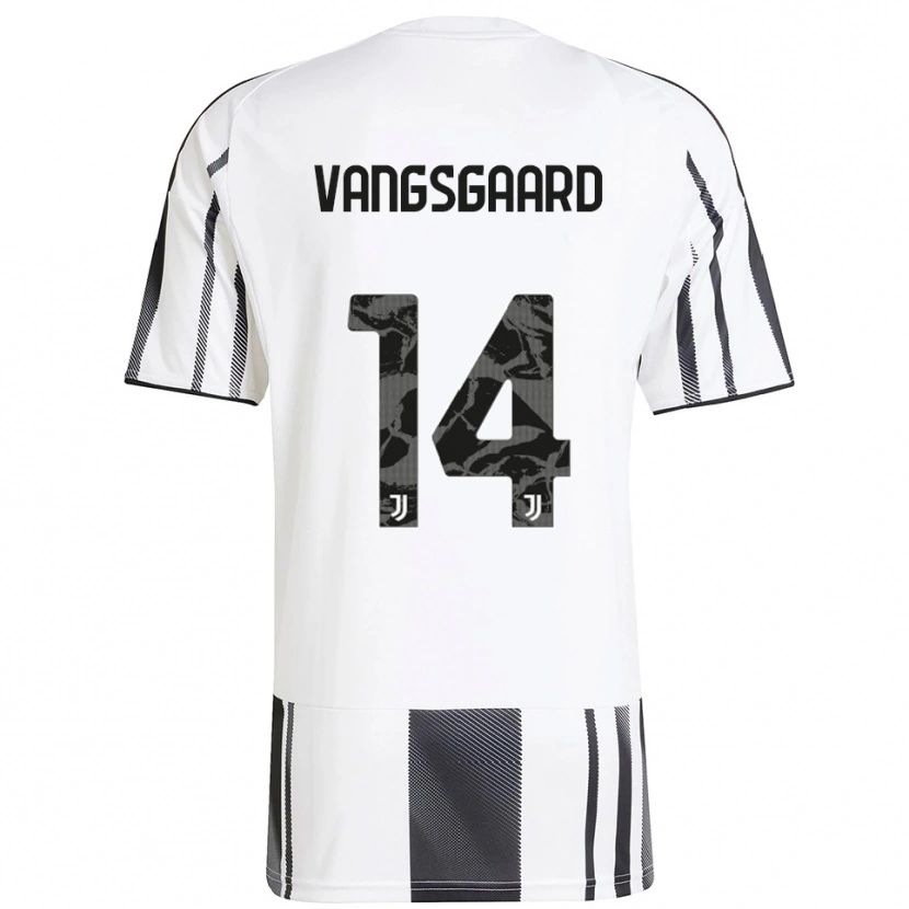 Danxen Dětské Amalie Jørgensen Vangsgaard #14 Bílá Černá Domů Hráčské Dresy 2025/26 Dres