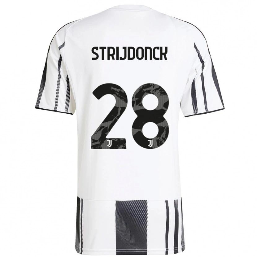 Danxen Dětské Bayron Strijdonck #28 Bílá Černá Domů Hráčské Dresy 2025/26 Dres