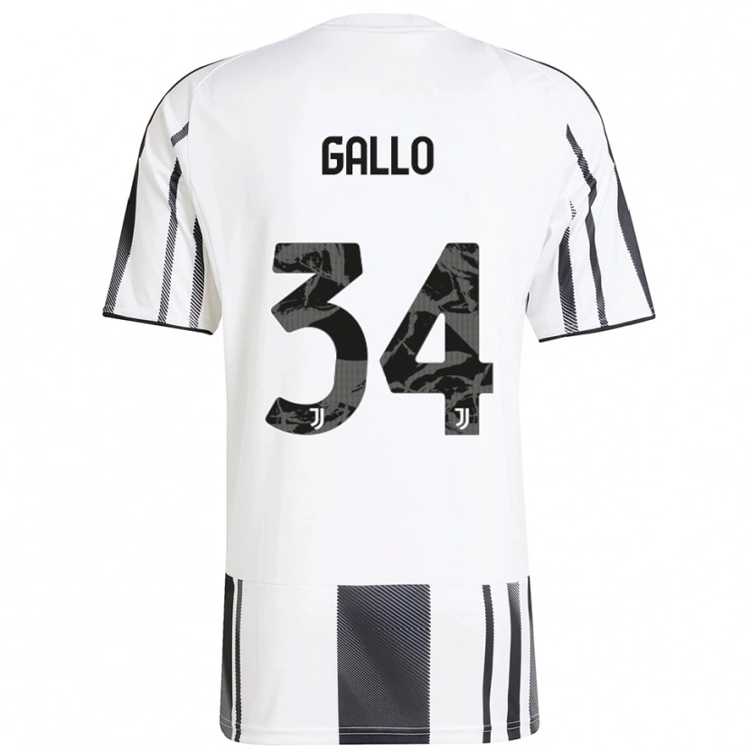 Danxen Dětské Azzurra Gallo #34 Bílá Černá Domů Hráčské Dresy 2025/26 Dres