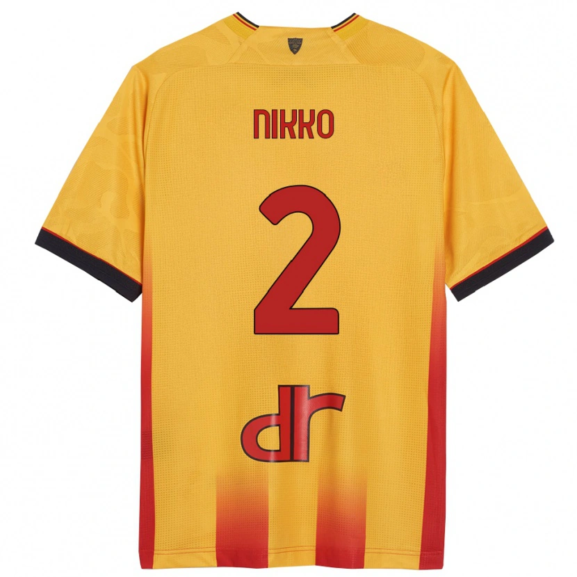 Danxen Dětské Jimi Nikko #2 Žlutá Oranžová Domů Hráčské Dresy 2025/26 Dres
