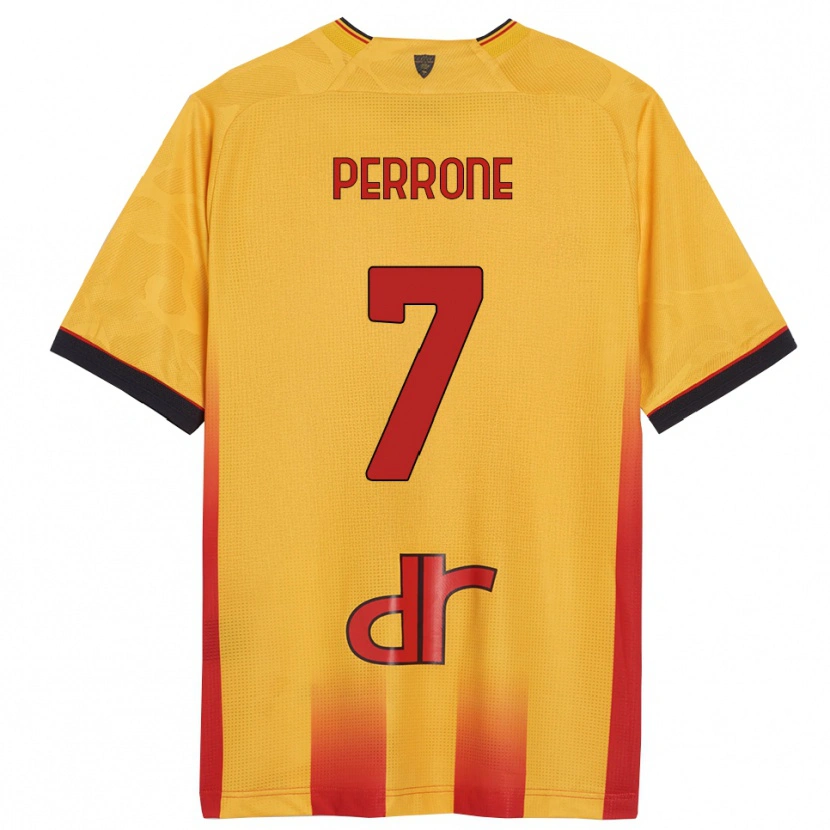 Danxen Dětské Samuele Perrone #7 Žlutá Oranžová Domů Hráčské Dresy 2025/26 Dres