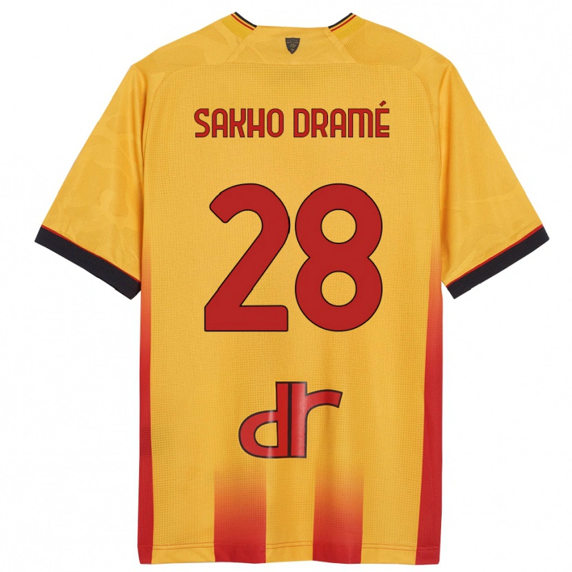Danxen Dětské Samba Sakho Dramé #28 Žlutá Oranžová Domů Hráčské Dresy 2025/26 Dres