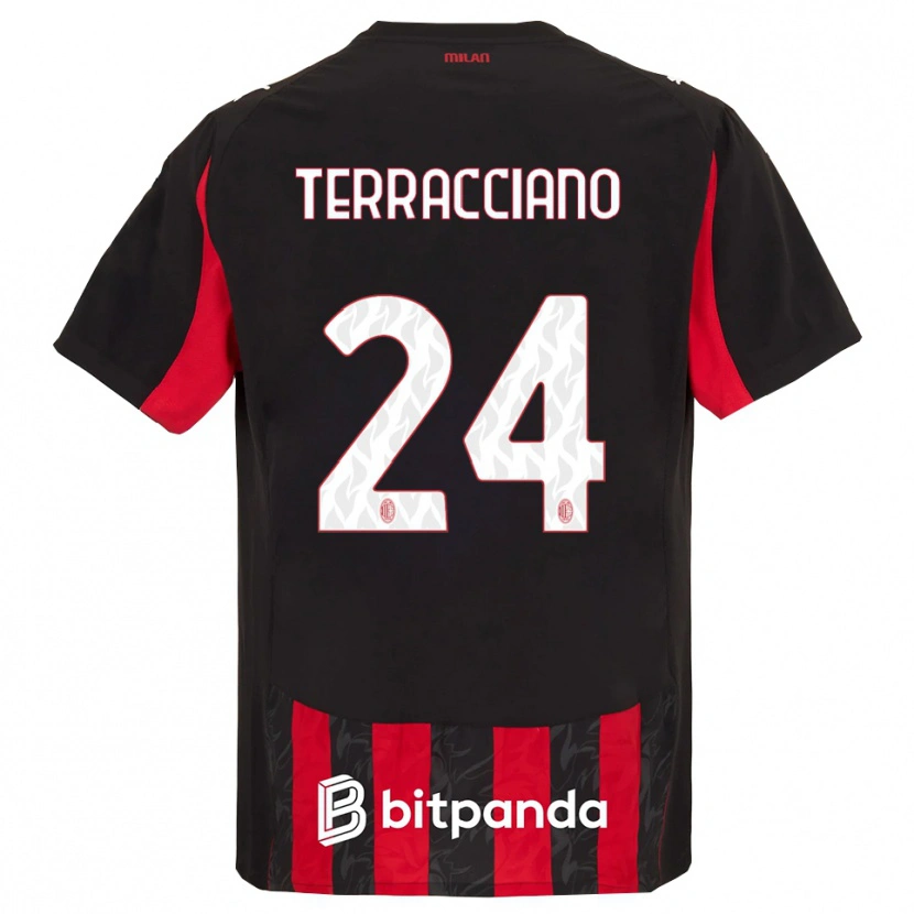 Danxen Dětské Filippo Terracciano #24 Červená Černá Domů Hráčské Dresy 2025/26 Dres