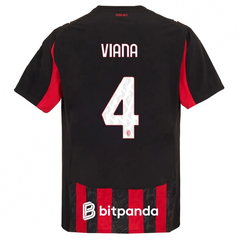 Danxen Dětské Viana Seedorf #4 Červená Černá Domů Hráčské Dresy 2025/26 Dres