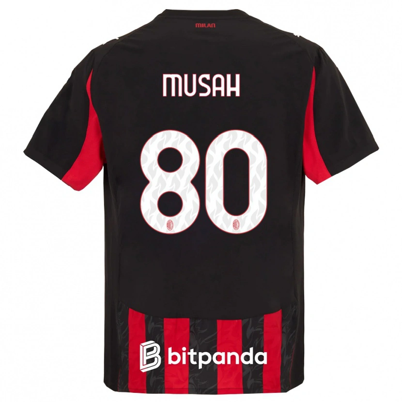 Danxen Dětské Yunus Musah #80 Červená Černá Domů Hráčské Dresy 2025/26 Dres