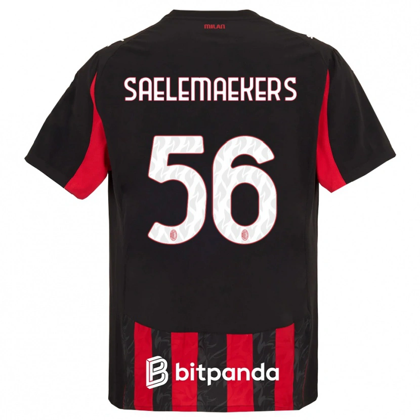 Danxen Dětské Alexis Saelemaekers #56 Červená Černá Domů Hráčské Dresy 2025/26 Dres