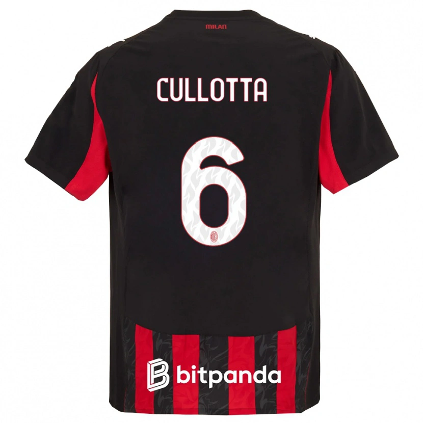 Danxen Dětské Andrea Cullotta #6 Červená Černá Domů Hráčské Dresy 2025/26 Dres