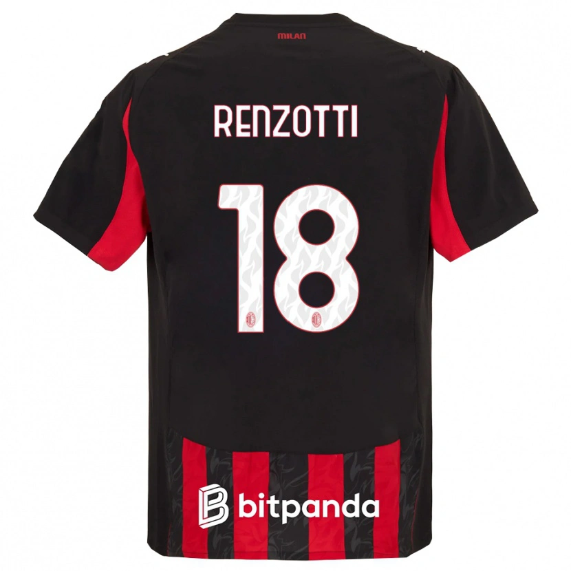 Danxen Dětské Monica Renzotti #18 Červená Černá Domů Hráčské Dresy 2025/26 Dres