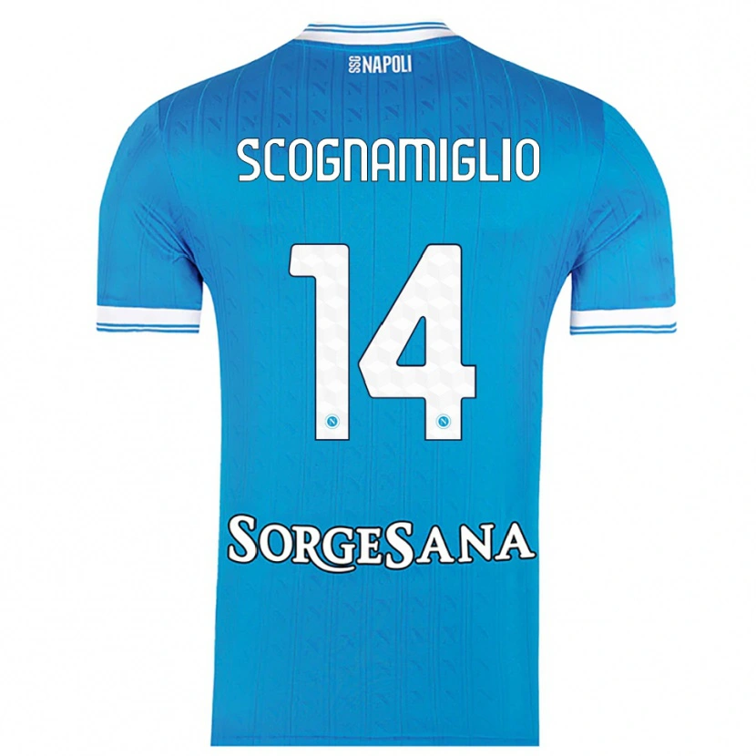 Danxen Dětské Fabio Scognamiglio #14 Nebesky Modrá Bílá Domů Hráčské Dresy 2025/26 Dres
