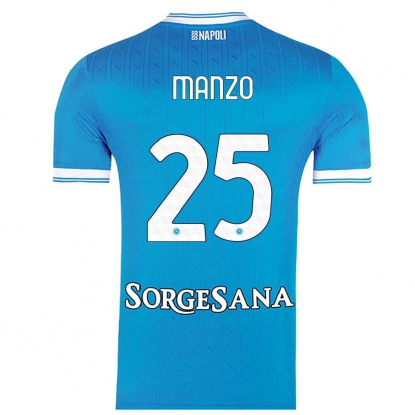 Danxen Dětské Alessia Manzo #25 Nebesky Modrá Bílá Domů Hráčské Dresy 2025/26 Dres