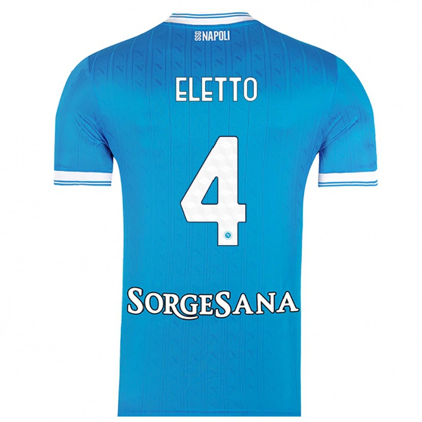 Danxen Dětské Francesco Eletto #4 Nebesky Modrá Bílá Domů Hráčské Dresy 2025/26 Dres