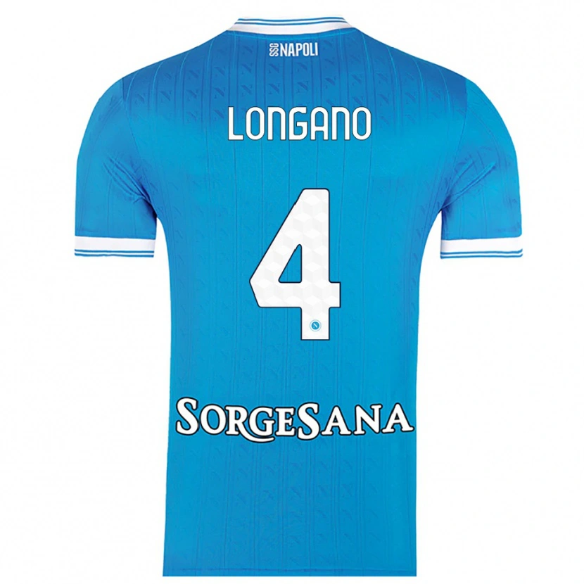 Danxen Dětské Salvatore Longano #4 Nebesky Modrá Bílá Domů Hráčské Dresy 2025/26 Dres