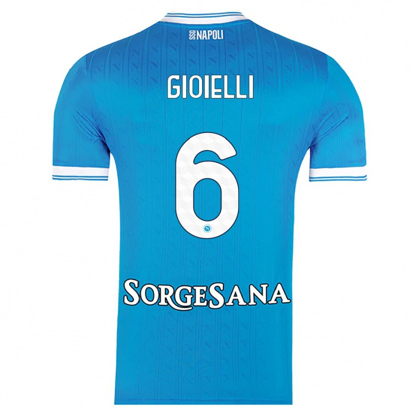 Danxen Dětské Francesco Pio Gioielli #6 Nebesky Modrá Bílá Domů Hráčské Dresy 2025/26 Dres