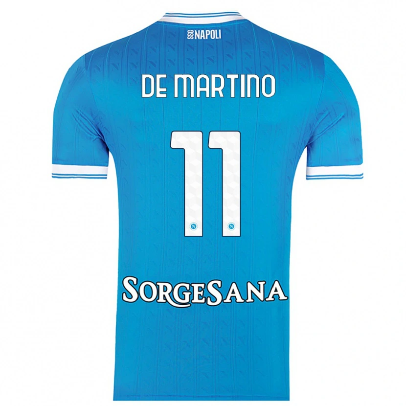 Danxen Dětské Giuseppe De Martino #11 Nebesky Modrá Bílá Domů Hráčské Dresy 2025/26 Dres