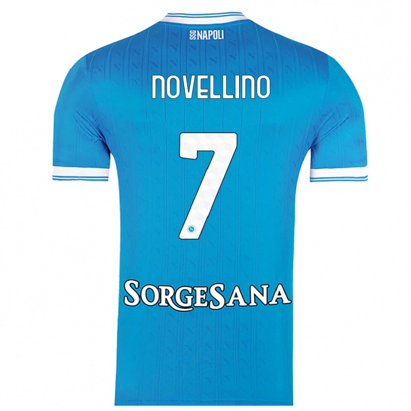Danxen Dětské Debora Novellino #7 Nebesky Modrá Bílá Domů Hráčské Dresy 2025/26 Dres