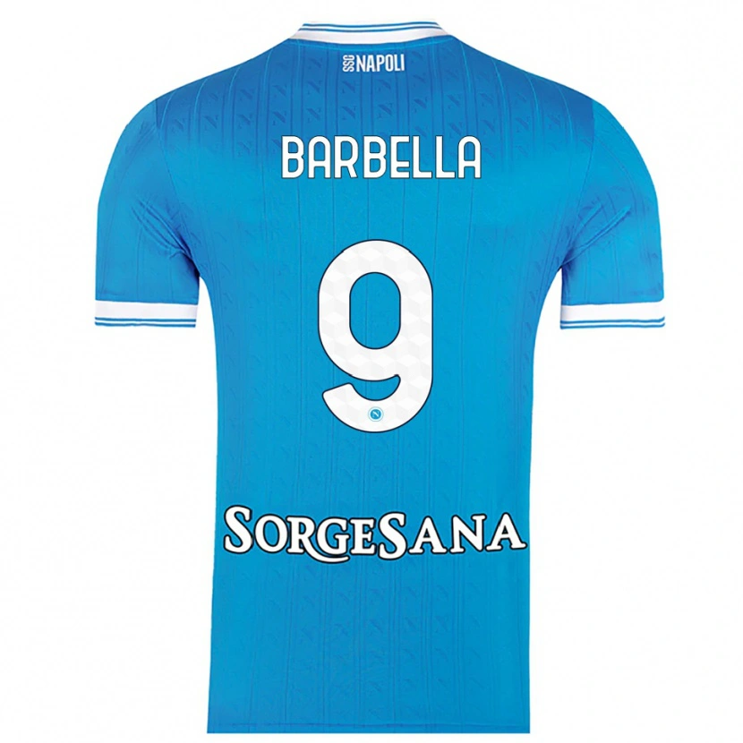 Danxen Dětské Michele Barbella #9 Nebesky Modrá Bílá Domů Hráčské Dresy 2025/26 Dres