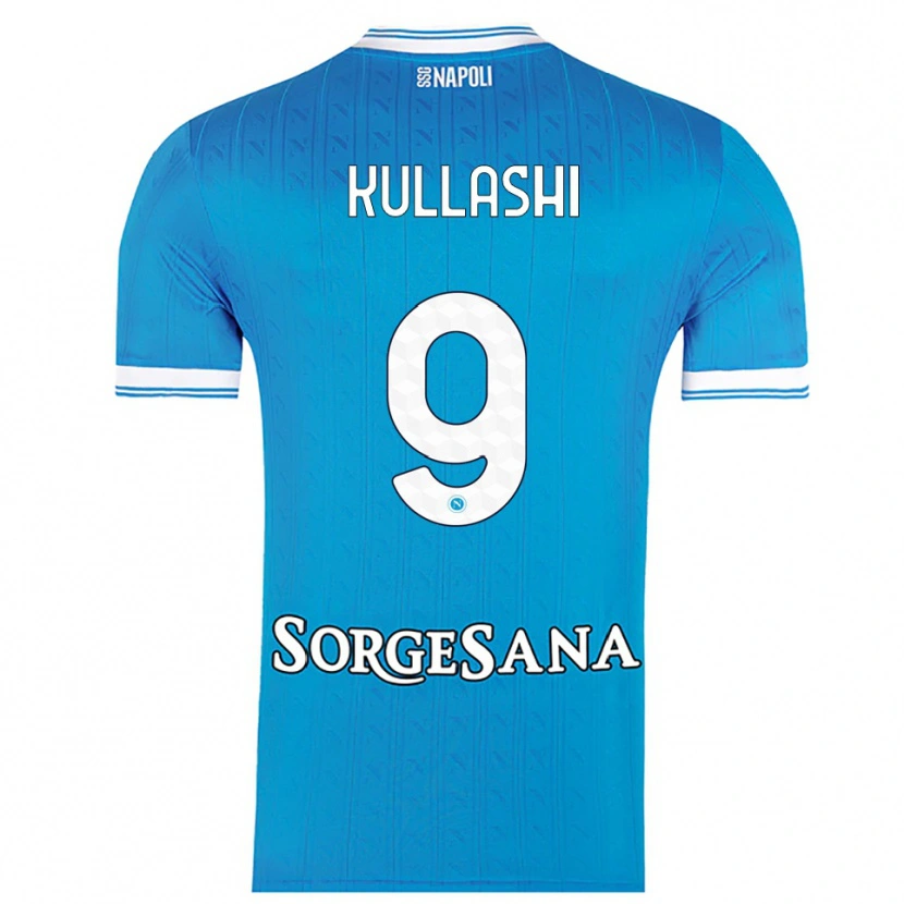 Danxen Dětské Loreta Kullashi #9 Nebesky Modrá Bílá Domů Hráčské Dresy 2025/26 Dres