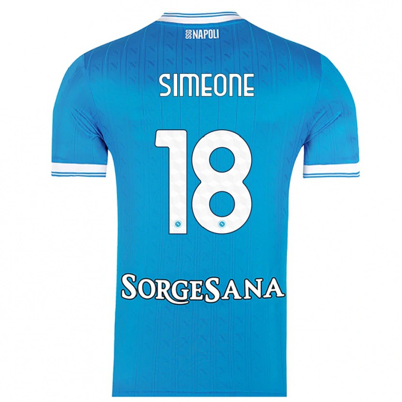Danxen Dětské Giovanni Simeone #18 Nebesky Modrá Bílá Domů Hráčské Dresy 2025/26 Dres