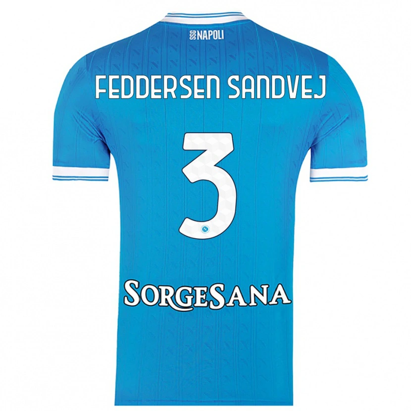 Danxen Dětské Cecilie Feddersen Sandvej #3 Nebesky Modrá Bílá Domů Hráčské Dresy 2025/26 Dres