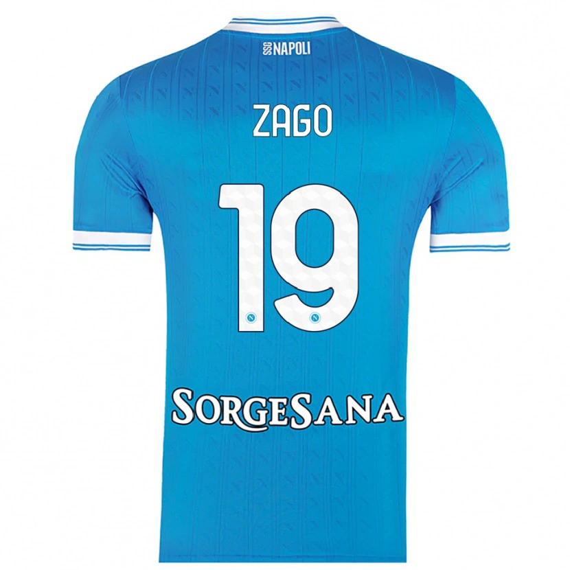 Danxen Dětské Gabriele Zago #19 Nebesky Modrá Bílá Domů Hráčské Dresy 2025/26 Dres