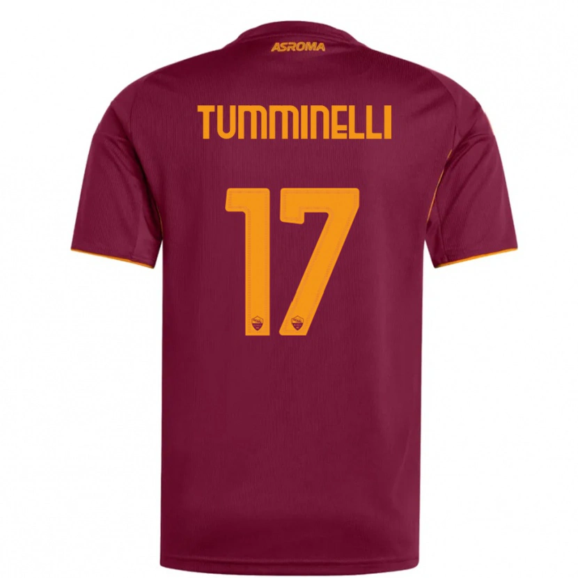 Danxen Dětské Gianmarco Tumminelli #17 Burgundská Oranžová Domů Hráčské Dresy 2025/26 Dres