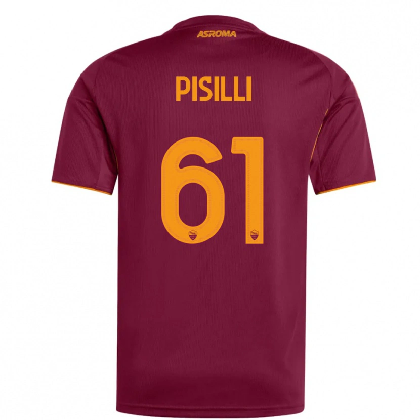 Danxen Dětské Niccolò Pisilli #61 Burgundská Oranžová Domů Hráčské Dresy 2025/26 Dres