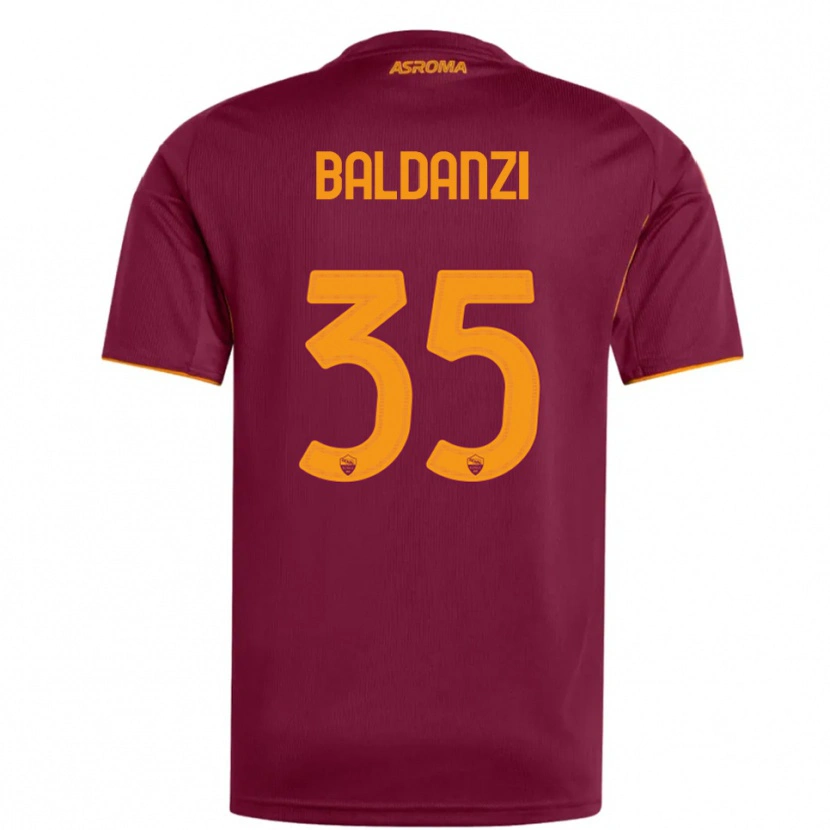 Danxen Dětské Tommaso Baldanzi #35 Burgundská Oranžová Domů Hráčské Dresy 2025/26 Dres