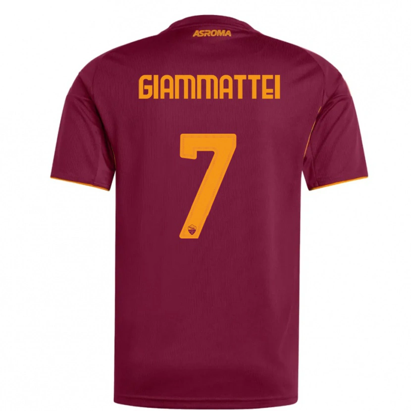 Danxen Dětské Gioele Giammattei #7 Burgundská Oranžová Domů Hráčské Dresy 2025/26 Dres