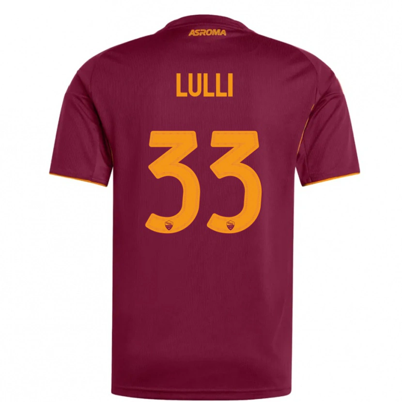 Danxen Dětské Emanuele Lulli #33 Burgundská Oranžová Domů Hráčské Dresy 2025/26 Dres
