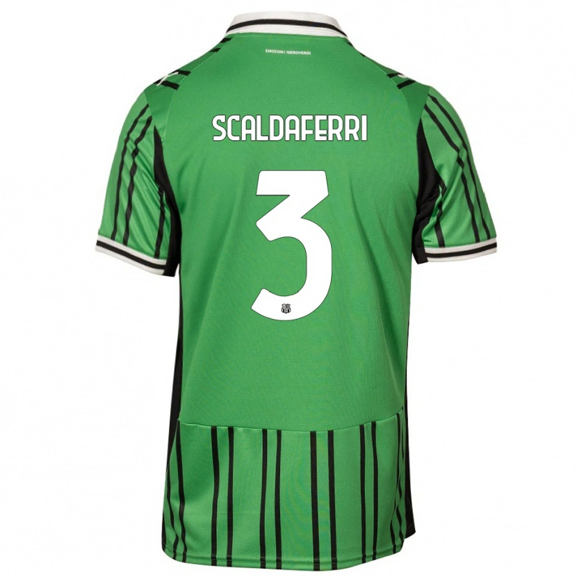 Danxen Dětské Andrea Scaldaferri #3 Zelená Černá Domů Hráčské Dresy 2025/26 Dres