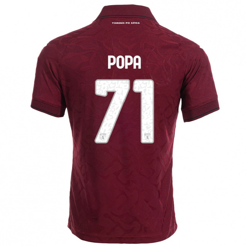 Danxen Dětské Mihai Popa #71 Burgundská Bílá Domů Hráčské Dresy 2025/26 Dres
