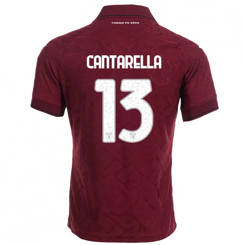 Danxen Dětské Luca Cantarella #13 Burgundská Bílá Domů Hráčské Dresy 2025/26 Dres