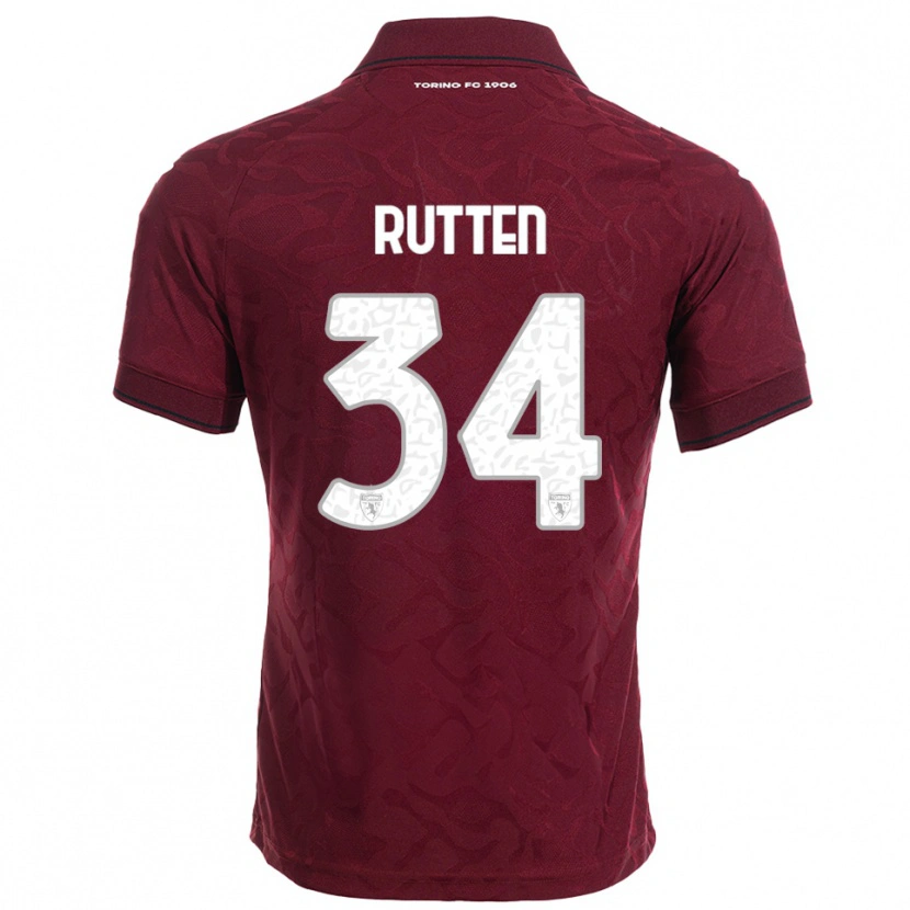 Danxen Dětské Jill Rutten #34 Burgundská Bílá Domů Hráčské Dresy 2025/26 Dres