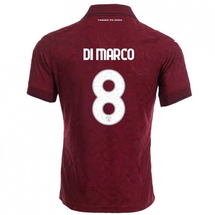 Danxen Dětské Tommaso Di Marco #8 Burgundská Bílá Domů Hráčské Dresy 2025/26 Dres