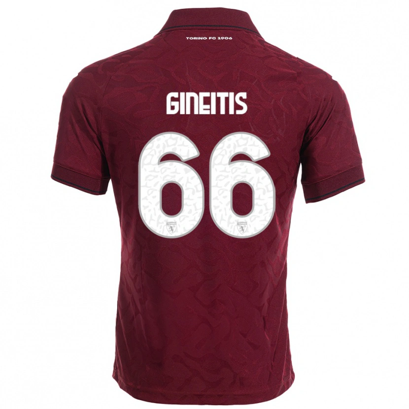 Danxen Dětské Gvidas Gineitis #66 Burgundská Bílá Domů Hráčské Dresy 2025/26 Dres