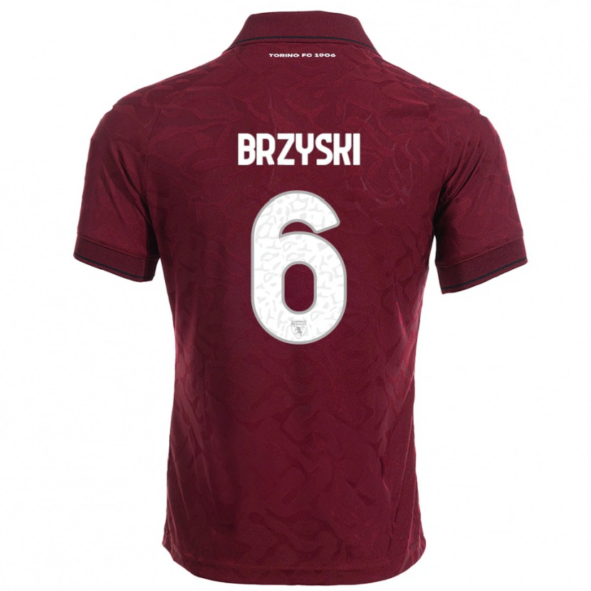 Danxen Dětské Igor Brzyski #6 Burgundská Bílá Domů Hráčské Dresy 2025/26 Dres