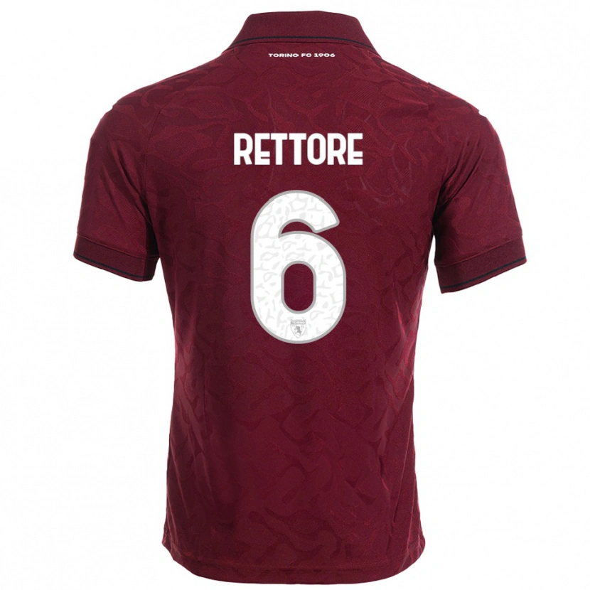 Danxen Dětské Mirko Rettore #6 Burgundská Bílá Domů Hráčské Dresy 2025/26 Dres