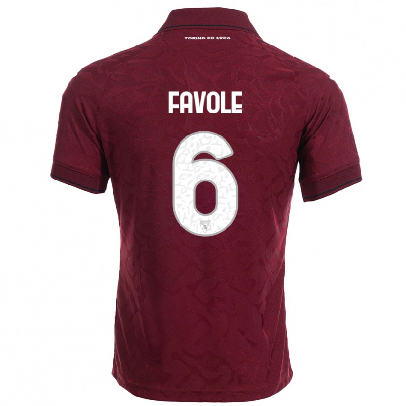 Danxen Dětské Stefania Favole #6 Burgundská Bílá Domů Hráčské Dresy 2025/26 Dres
