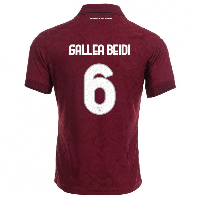Danxen Dětské Francesco Gallea Beidi #6 Burgundská Bílá Domů Hráčské Dresy 2025/26 Dres