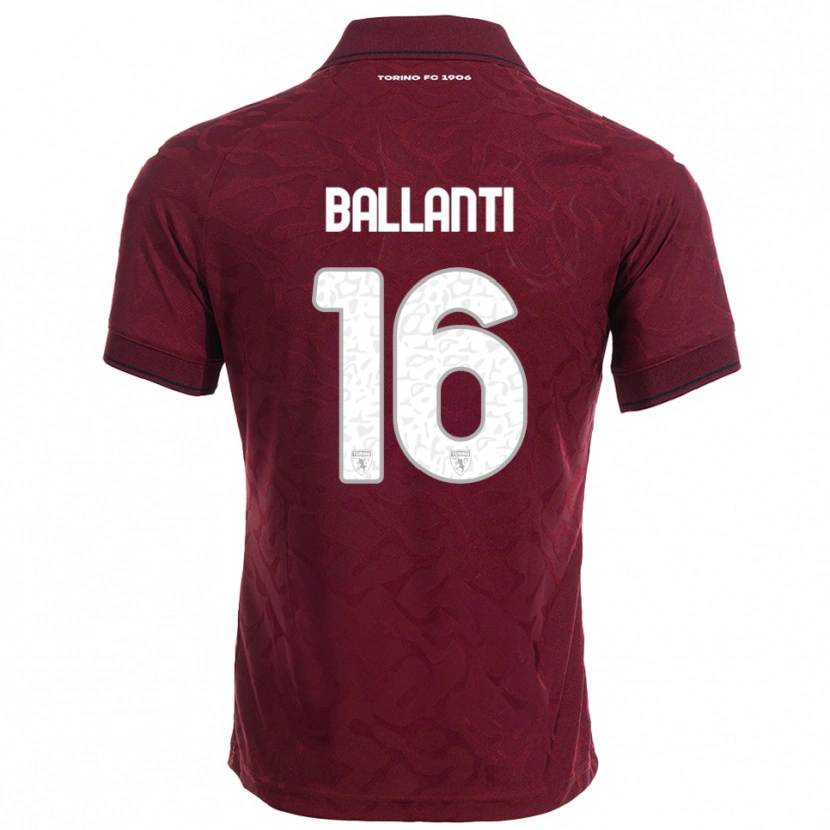 Danxen Dětské Andrea Ballanti #16 Burgundská Bílá Domů Hráčské Dresy 2025/26 Dres