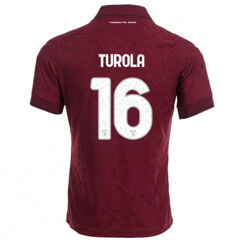 Danxen Dětské Cristian Turola #16 Burgundská Bílá Domů Hráčské Dresy 2025/26 Dres