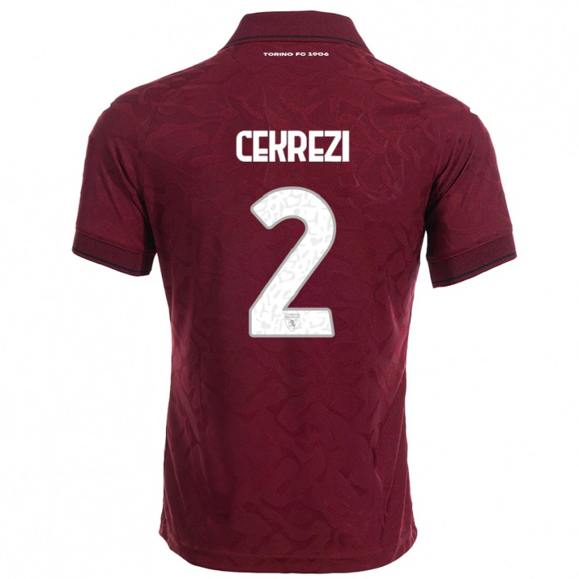 Danxen Dětské Lucas Cekrezi #2 Burgundská Bílá Domů Hráčské Dresy 2025/26 Dres