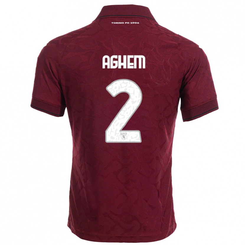 Danxen Dětské Brigitta Aghem #2 Burgundská Bílá Domů Hráčské Dresy 2025/26 Dres