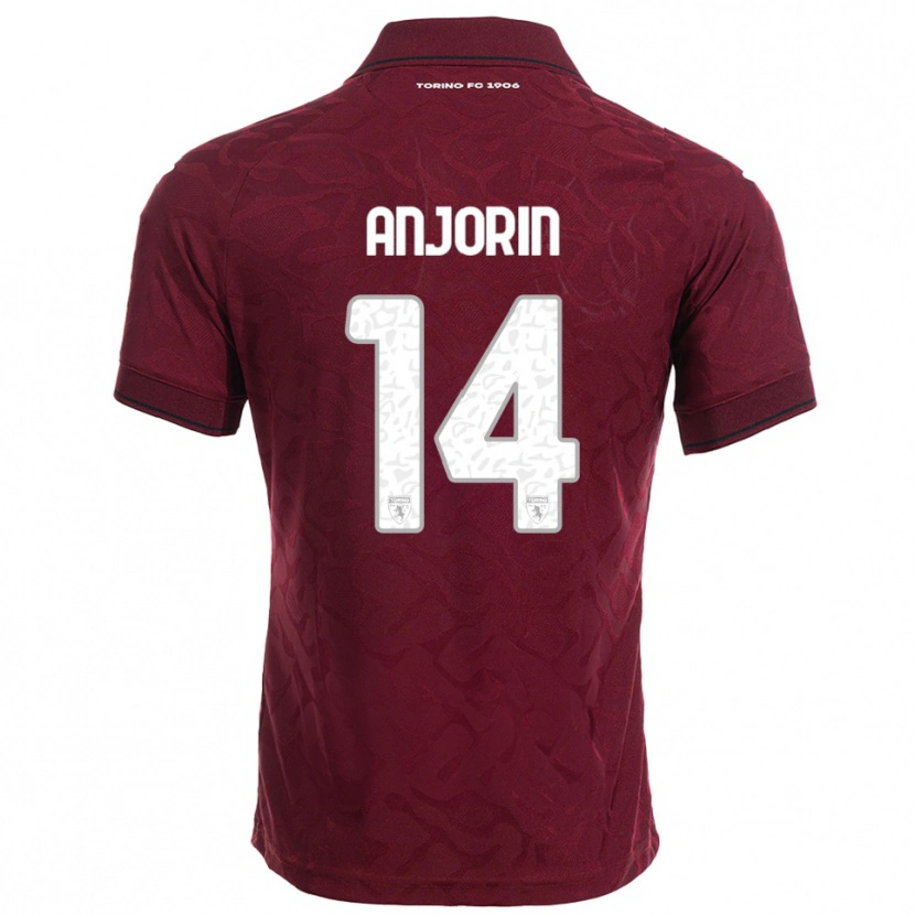Danxen Dětské Tino Anjorin #14 Burgundská Bílá Domů Hráčské Dresy 2025/26 Dres