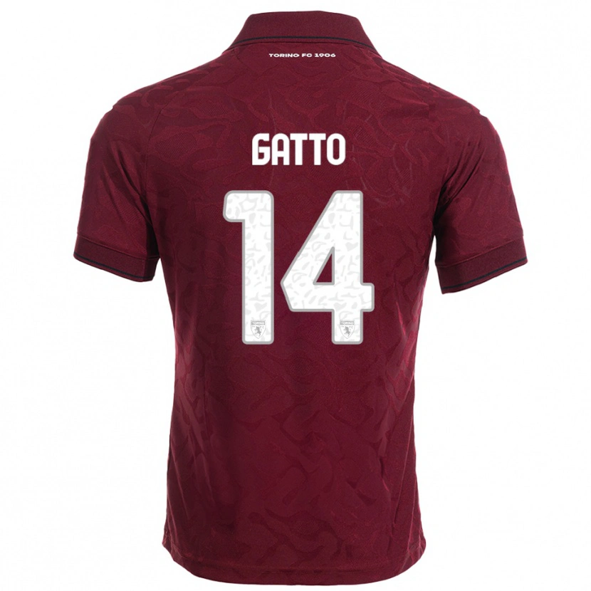 Danxen Dětské Tommaso Gatto #14 Burgundská Bílá Domů Hráčské Dresy 2025/26 Dres