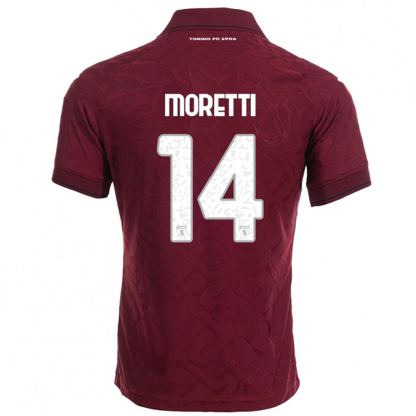 Danxen Dětské Matias Moretti #14 Burgundská Bílá Domů Hráčské Dresy 2025/26 Dres