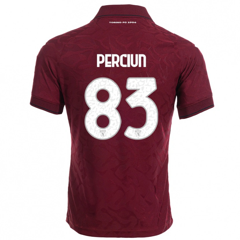 Danxen Dětské Sergiu Perciun #83 Burgundská Bílá Domů Hráčské Dresy 2025/26 Dres